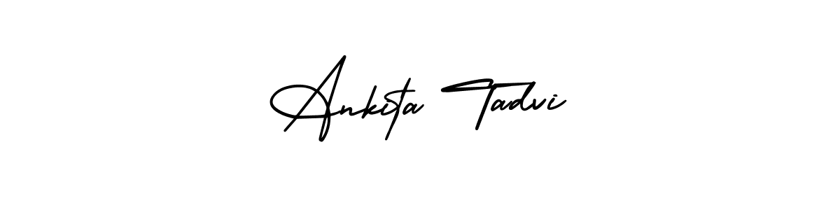 This is the best signature style for the Ankita Tadvi name. Also you like these signature font (AmerikaSignatureDemo-Regular). Mix name signature. Ankita Tadvi signature style 3 images and pictures png