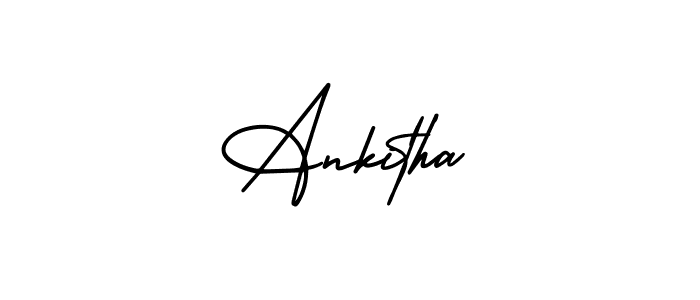 The best way (AmerikaSignatureDemo-Regular) to make a short signature is to pick only two or three words in your name. The name Ankitha include a total of six letters. For converting this name. Ankitha signature style 3 images and pictures png