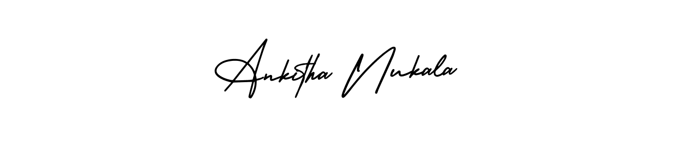 How to make Ankitha Nukala name signature. Use AmerikaSignatureDemo-Regular style for creating short signs online. This is the latest handwritten sign. Ankitha Nukala signature style 3 images and pictures png