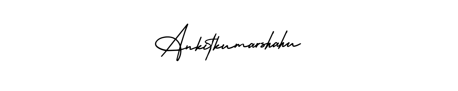This is the best signature style for the Ankitkumarshahu name. Also you like these signature font (AmerikaSignatureDemo-Regular). Mix name signature. Ankitkumarshahu signature style 3 images and pictures png