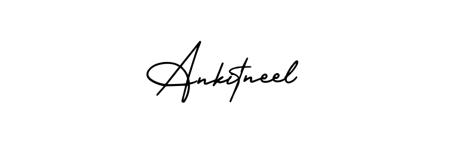 The best way (AmerikaSignatureDemo-Regular) to make a short signature is to pick only two or three words in your name. The name Ankitneel include a total of six letters. For converting this name. Ankitneel signature style 3 images and pictures png