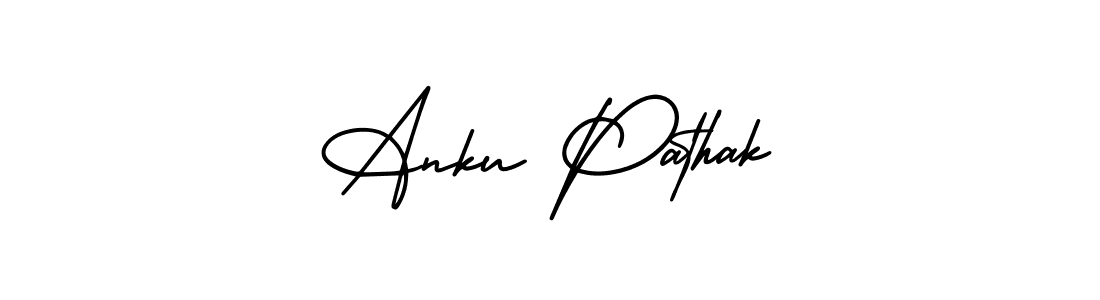 How to make Anku Pathak name signature. Use AmerikaSignatureDemo-Regular style for creating short signs online. This is the latest handwritten sign. Anku Pathak signature style 3 images and pictures png