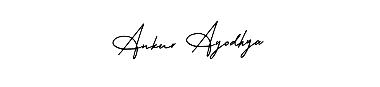 You can use this online signature creator to create a handwritten signature for the name Ankur Ayodhya. This is the best online autograph maker. Ankur Ayodhya signature style 3 images and pictures png