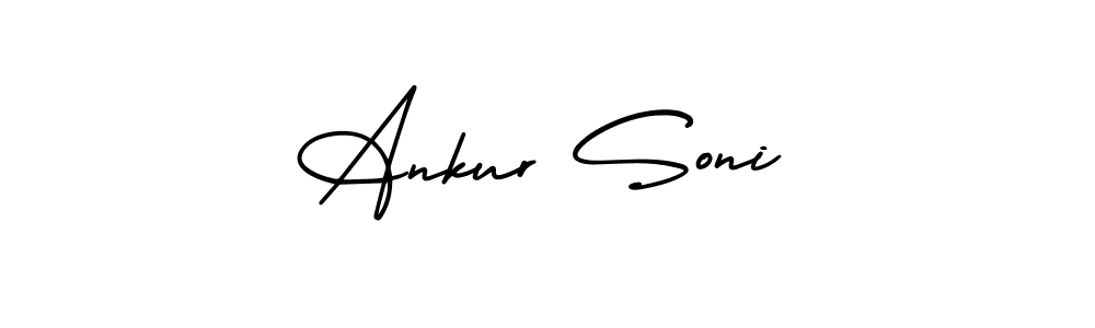 You should practise on your own different ways (AmerikaSignatureDemo-Regular) to write your name (Ankur Soni) in signature. don't let someone else do it for you. Ankur Soni signature style 3 images and pictures png