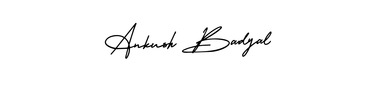 How to make Ankush Badyal name signature. Use AmerikaSignatureDemo-Regular style for creating short signs online. This is the latest handwritten sign. Ankush Badyal signature style 3 images and pictures png