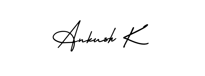 How to make Ankush K signature? AmerikaSignatureDemo-Regular is a professional autograph style. Create handwritten signature for Ankush K name. Ankush K signature style 3 images and pictures png