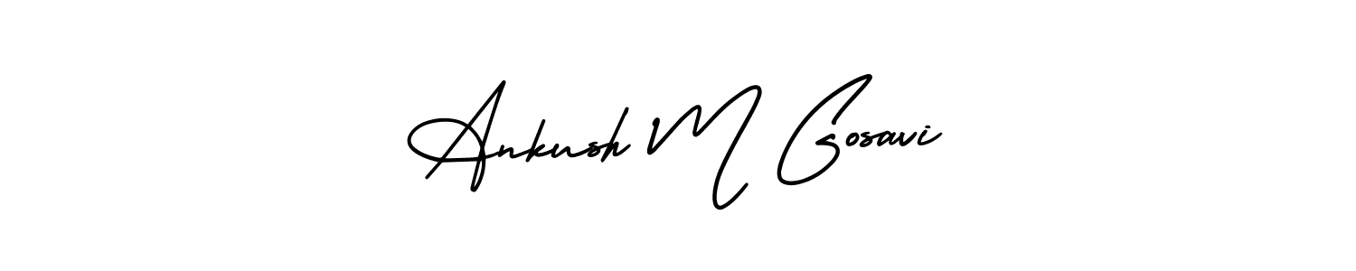 Similarly AmerikaSignatureDemo-Regular is the best handwritten signature design. Signature creator online .You can use it as an online autograph creator for name Ankush M Gosavi. Ankush M Gosavi signature style 3 images and pictures png