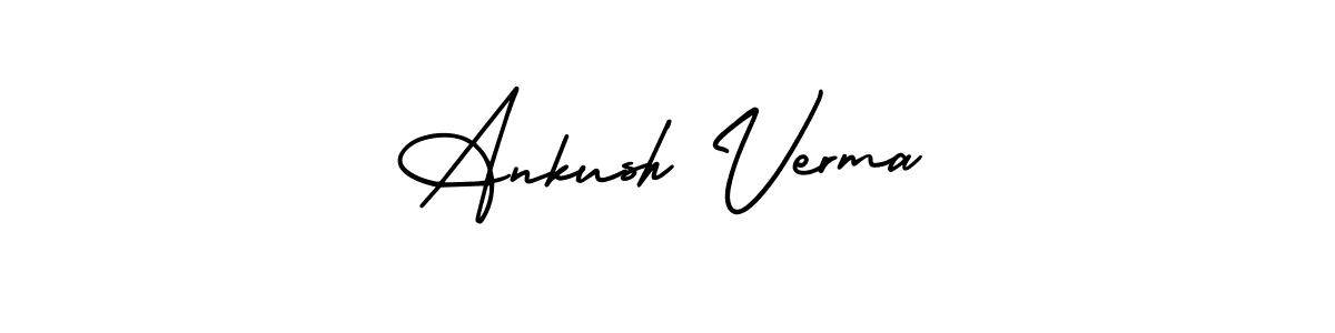 This is the best signature style for the Ankush Verma name. Also you like these signature font (AmerikaSignatureDemo-Regular). Mix name signature. Ankush Verma signature style 3 images and pictures png