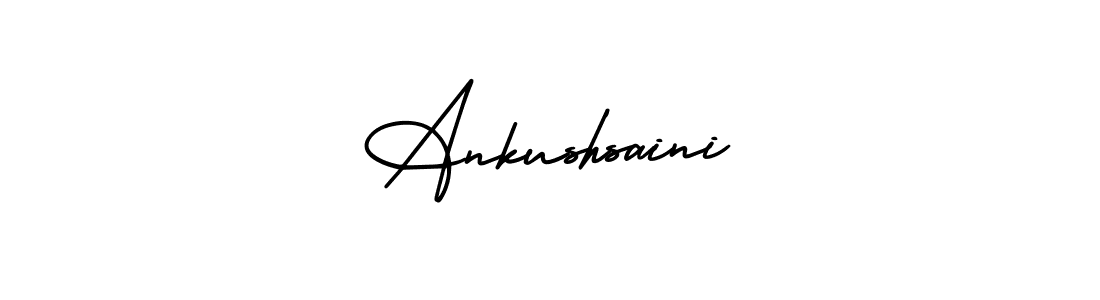 You should practise on your own different ways (AmerikaSignatureDemo-Regular) to write your name (Ankushsaini) in signature. don't let someone else do it for you. Ankushsaini signature style 3 images and pictures png