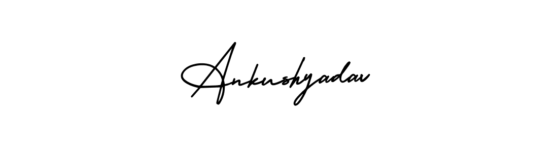 The best way (AmerikaSignatureDemo-Regular) to make a short signature is to pick only two or three words in your name. The name Ankushyadav include a total of six letters. For converting this name. Ankushyadav signature style 3 images and pictures png