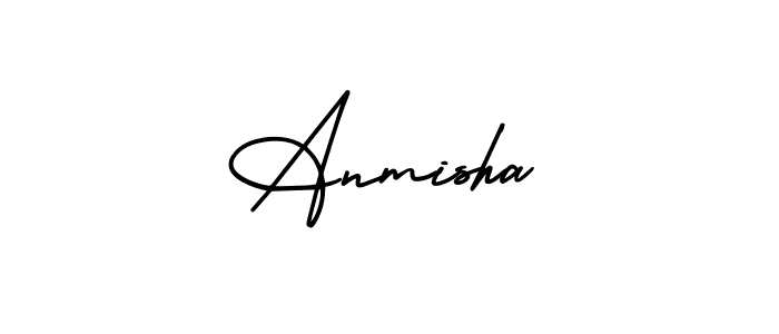 How to make Anmisha name signature. Use AmerikaSignatureDemo-Regular style for creating short signs online. This is the latest handwritten sign. Anmisha signature style 3 images and pictures png