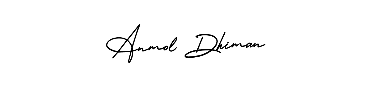 Design your own signature with our free online signature maker. With this signature software, you can create a handwritten (AmerikaSignatureDemo-Regular) signature for name Anmol Dhiman. Anmol Dhiman signature style 3 images and pictures png