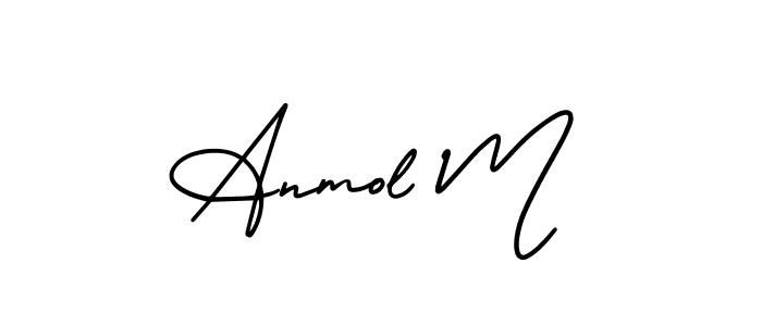 Similarly AmerikaSignatureDemo-Regular is the best handwritten signature design. Signature creator online .You can use it as an online autograph creator for name Anmol M. Anmol M signature style 3 images and pictures png