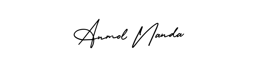 Use a signature maker to create a handwritten signature online. With this signature software, you can design (AmerikaSignatureDemo-Regular) your own signature for name Anmol Nanda. Anmol Nanda signature style 3 images and pictures png