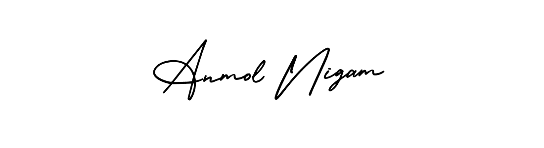 How to make Anmol Nigam name signature. Use AmerikaSignatureDemo-Regular style for creating short signs online. This is the latest handwritten sign. Anmol Nigam signature style 3 images and pictures png