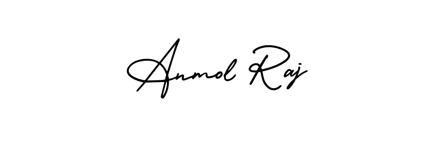 The best way (AmerikaSignatureDemo-Regular) to make a short signature is to pick only two or three words in your name. The name Anmol Raj include a total of six letters. For converting this name. Anmol Raj signature style 3 images and pictures png
