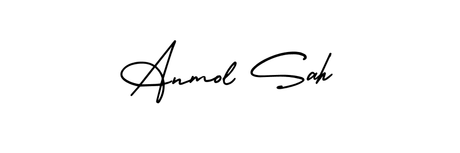 Also You can easily find your signature by using the search form. We will create Anmol Sah name handwritten signature images for you free of cost using AmerikaSignatureDemo-Regular sign style. Anmol Sah signature style 3 images and pictures png