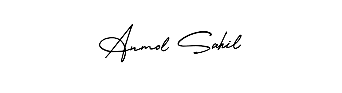 Make a beautiful signature design for name Anmol Sahil. With this signature (AmerikaSignatureDemo-Regular) style, you can create a handwritten signature for free. Anmol Sahil signature style 3 images and pictures png