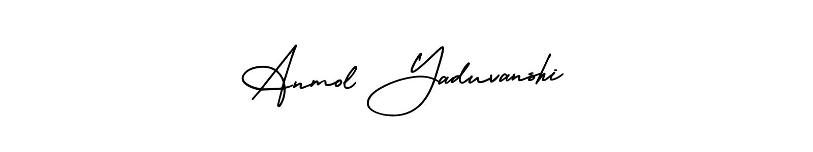 It looks lik you need a new signature style for name Anmol Yaduvanshi. Design unique handwritten (AmerikaSignatureDemo-Regular) signature with our free signature maker in just a few clicks. Anmol Yaduvanshi signature style 3 images and pictures png