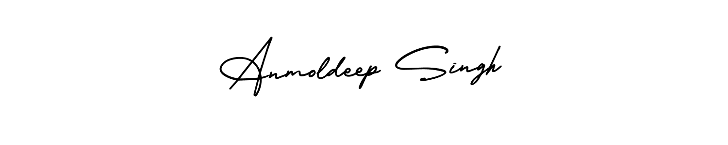 This is the best signature style for the Anmoldeep Singh name. Also you like these signature font (AmerikaSignatureDemo-Regular). Mix name signature. Anmoldeep Singh signature style 3 images and pictures png