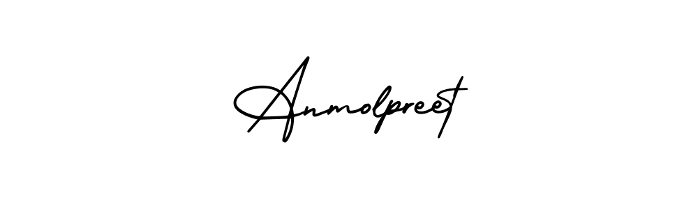 How to make Anmolpreet name signature. Use AmerikaSignatureDemo-Regular style for creating short signs online. This is the latest handwritten sign. Anmolpreet signature style 3 images and pictures png