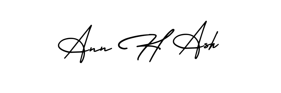 Ann H Ash stylish signature style. Best Handwritten Sign (AmerikaSignatureDemo-Regular) for my name. Handwritten Signature Collection Ideas for my name Ann H Ash. Ann H Ash signature style 3 images and pictures png