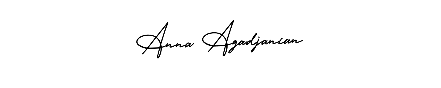 The best way (AmerikaSignatureDemo-Regular) to make a short signature is to pick only two or three words in your name. The name Anna Agadjanian include a total of six letters. For converting this name. Anna Agadjanian signature style 3 images and pictures png