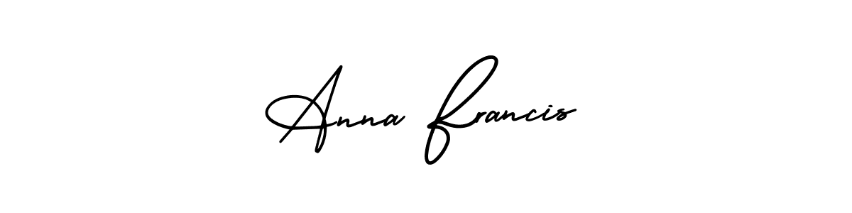 How to make Anna Francis name signature. Use AmerikaSignatureDemo-Regular style for creating short signs online. This is the latest handwritten sign. Anna Francis signature style 3 images and pictures png