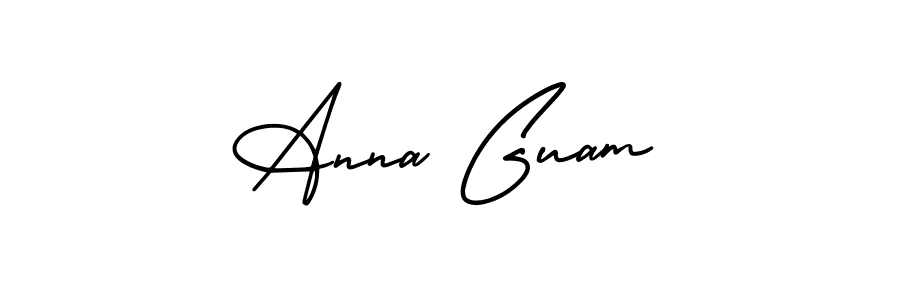 This is the best signature style for the Anna Guam name. Also you like these signature font (AmerikaSignatureDemo-Regular). Mix name signature. Anna Guam signature style 3 images and pictures png