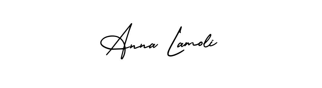 This is the best signature style for the Anna Lamoli name. Also you like these signature font (AmerikaSignatureDemo-Regular). Mix name signature. Anna Lamoli signature style 3 images and pictures png