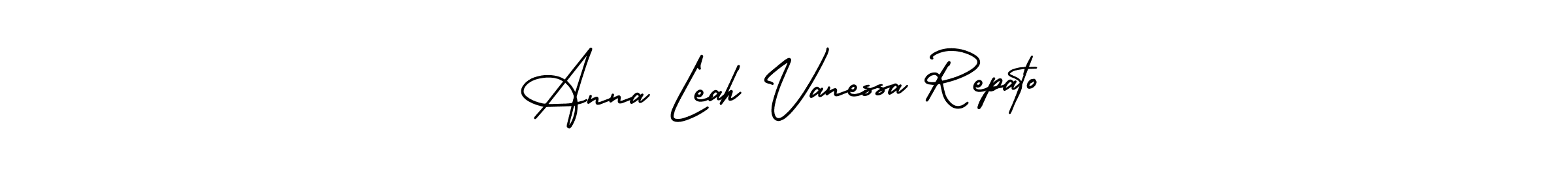 This is the best signature style for the Anna Leah Vanessa Repato name. Also you like these signature font (AmerikaSignatureDemo-Regular). Mix name signature. Anna Leah Vanessa Repato signature style 3 images and pictures png