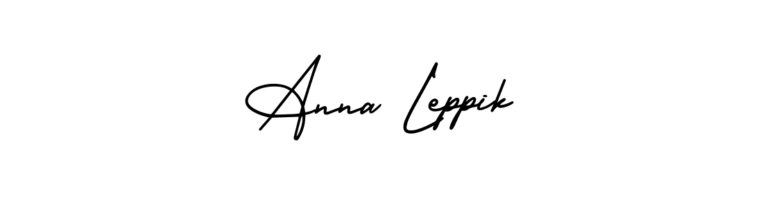 How to make Anna Leppik name signature. Use AmerikaSignatureDemo-Regular style for creating short signs online. This is the latest handwritten sign. Anna Leppik signature style 3 images and pictures png