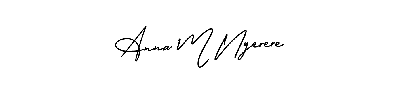 Similarly AmerikaSignatureDemo-Regular is the best handwritten signature design. Signature creator online .You can use it as an online autograph creator for name Anna M Nyerere. Anna M Nyerere signature style 3 images and pictures png