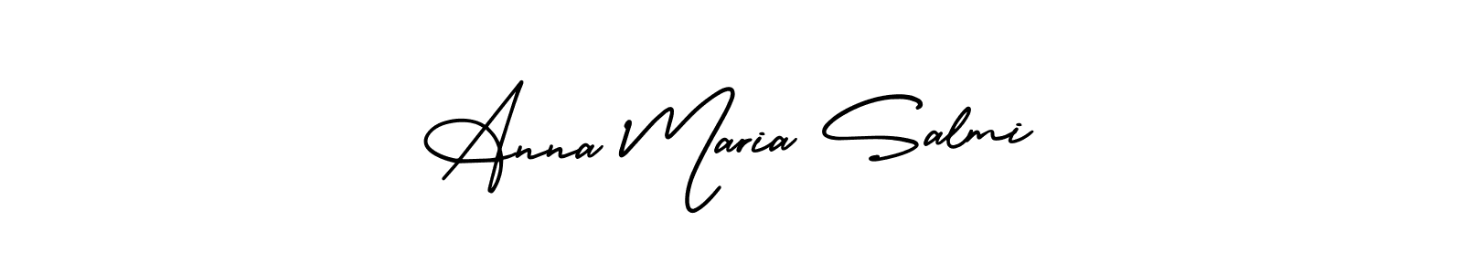 AmerikaSignatureDemo-Regular is a professional signature style that is perfect for those who want to add a touch of class to their signature. It is also a great choice for those who want to make their signature more unique. Get Anna Maria Salmi name to fancy signature for free. Anna Maria Salmi signature style 3 images and pictures png