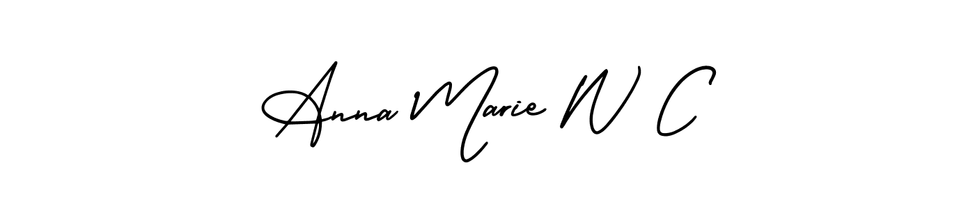 Also You can easily find your signature by using the search form. We will create Anna Marie W C name handwritten signature images for you free of cost using AmerikaSignatureDemo-Regular sign style. Anna Marie W C signature style 3 images and pictures png