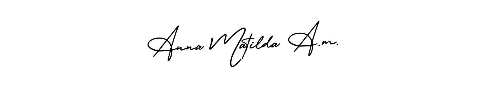 Here are the top 10 professional signature styles for the name Anna Matilda A.m.. These are the best autograph styles you can use for your name. Anna Matilda A.m. signature style 3 images and pictures png