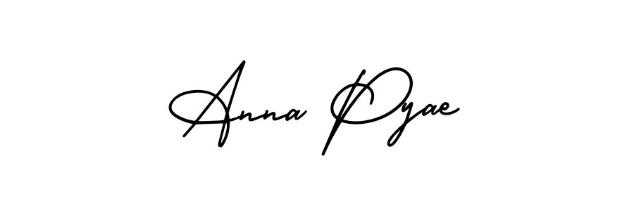 The best way (AmerikaSignatureDemo-Regular) to make a short signature is to pick only two or three words in your name. The name Anna Pyae include a total of six letters. For converting this name. Anna Pyae signature style 3 images and pictures png