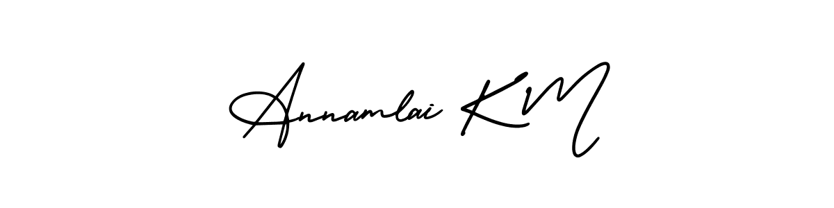How to make Annamlai K M name signature. Use AmerikaSignatureDemo-Regular style for creating short signs online. This is the latest handwritten sign. Annamlai K M signature style 3 images and pictures png