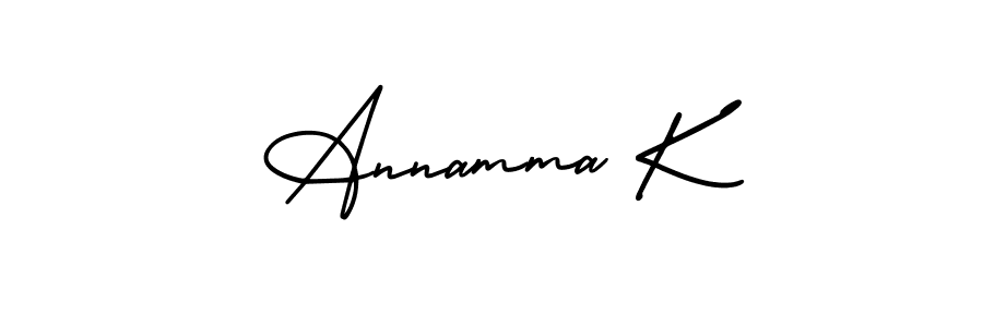 Make a beautiful signature design for name Annamma K. With this signature (AmerikaSignatureDemo-Regular) style, you can create a handwritten signature for free. Annamma K signature style 3 images and pictures png