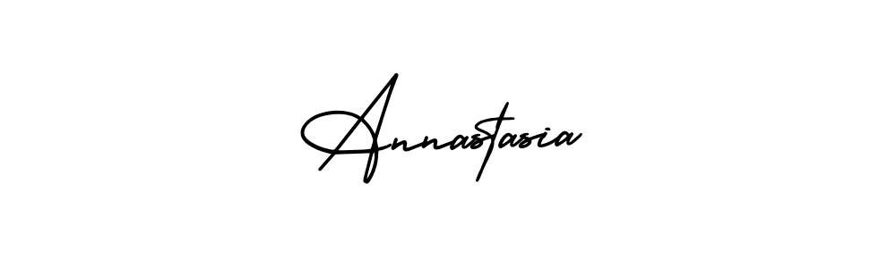 How to make Annastasia name signature. Use AmerikaSignatureDemo-Regular style for creating short signs online. This is the latest handwritten sign. Annastasia signature style 3 images and pictures png