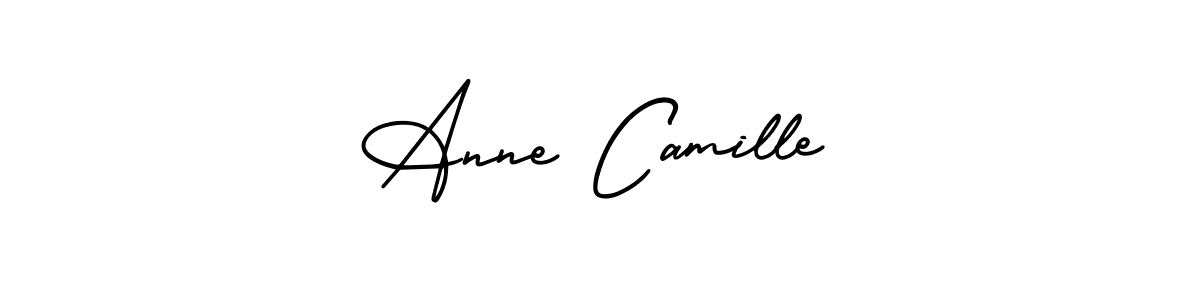 You should practise on your own different ways (AmerikaSignatureDemo-Regular) to write your name (Anne Camille) in signature. don't let someone else do it for you. Anne Camille signature style 3 images and pictures png