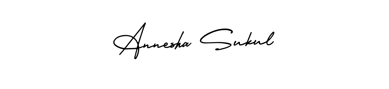 Make a short Annesha Sukul signature style. Manage your documents anywhere anytime using AmerikaSignatureDemo-Regular. Create and add eSignatures, submit forms, share and send files easily. Annesha Sukul signature style 3 images and pictures png