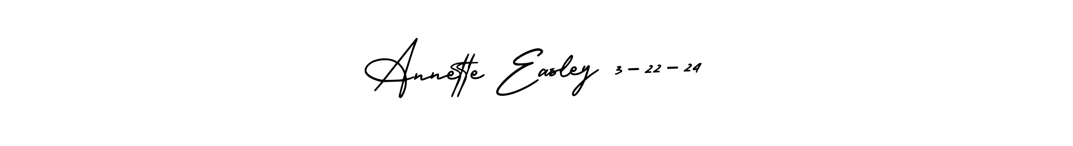 It looks lik you need a new signature style for name Annette Easley 3-22-24. Design unique handwritten (AmerikaSignatureDemo-Regular) signature with our free signature maker in just a few clicks. Annette Easley 3-22-24 signature style 3 images and pictures png