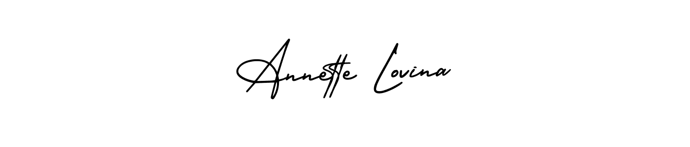 How to make Annette Lovina signature? AmerikaSignatureDemo-Regular is a professional autograph style. Create handwritten signature for Annette Lovina name. Annette Lovina signature style 3 images and pictures png
