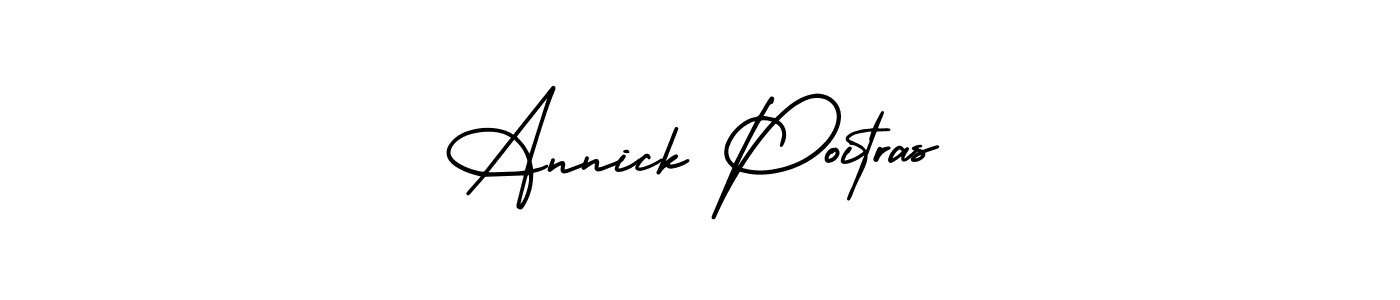 The best way (AmerikaSignatureDemo-Regular) to make a short signature is to pick only two or three words in your name. The name Annick Poitras include a total of six letters. For converting this name. Annick Poitras signature style 3 images and pictures png