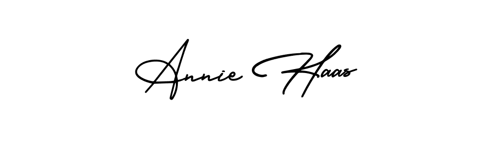 The best way (AmerikaSignatureDemo-Regular) to make a short signature is to pick only two or three words in your name. The name Annie Haas include a total of six letters. For converting this name. Annie Haas signature style 3 images and pictures png