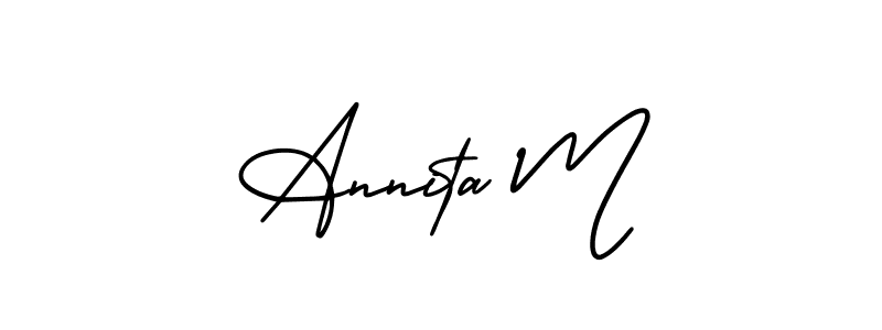 Make a beautiful signature design for name Annita M. With this signature (AmerikaSignatureDemo-Regular) style, you can create a handwritten signature for free. Annita M signature style 3 images and pictures png