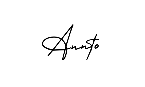 The best way (AmerikaSignatureDemo-Regular) to make a short signature is to pick only two or three words in your name. The name Annto include a total of six letters. For converting this name. Annto signature style 3 images and pictures png