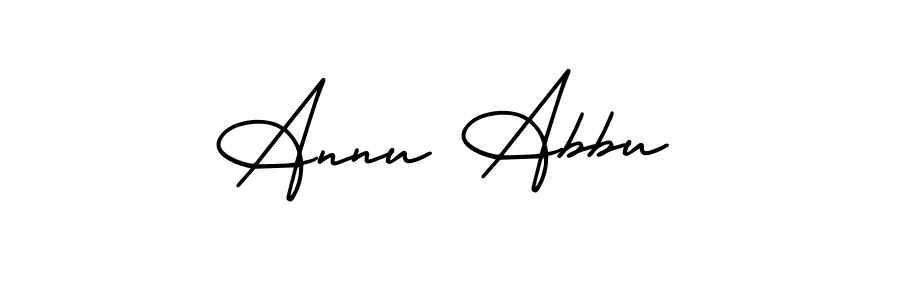 Create a beautiful signature design for name Annu Abbu. With this signature (AmerikaSignatureDemo-Regular) fonts, you can make a handwritten signature for free. Annu Abbu signature style 3 images and pictures png