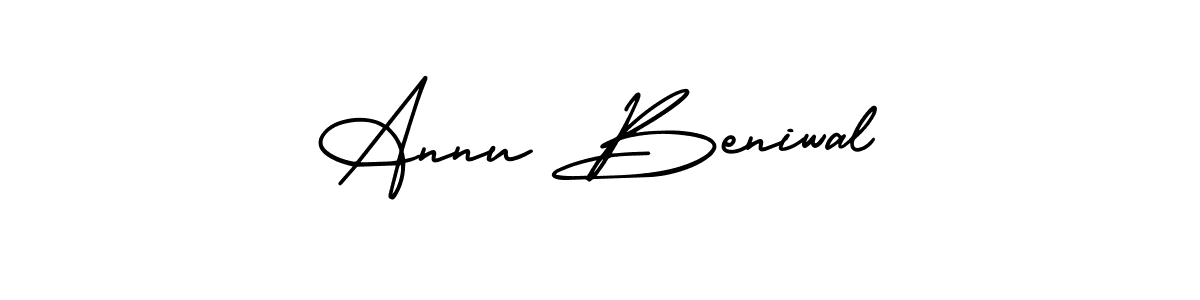 AmerikaSignatureDemo-Regular is a professional signature style that is perfect for those who want to add a touch of class to their signature. It is also a great choice for those who want to make their signature more unique. Get Annu Beniwal name to fancy signature for free. Annu Beniwal signature style 3 images and pictures png